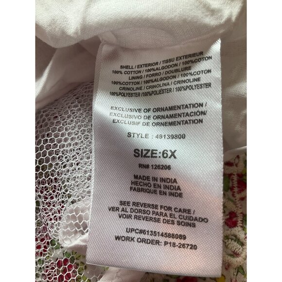 Laura Ashley Girl 6X Ditsy Floral Dress Embroidered Lace Butterfly Tulle Hem Lin - Picture 11 of 15